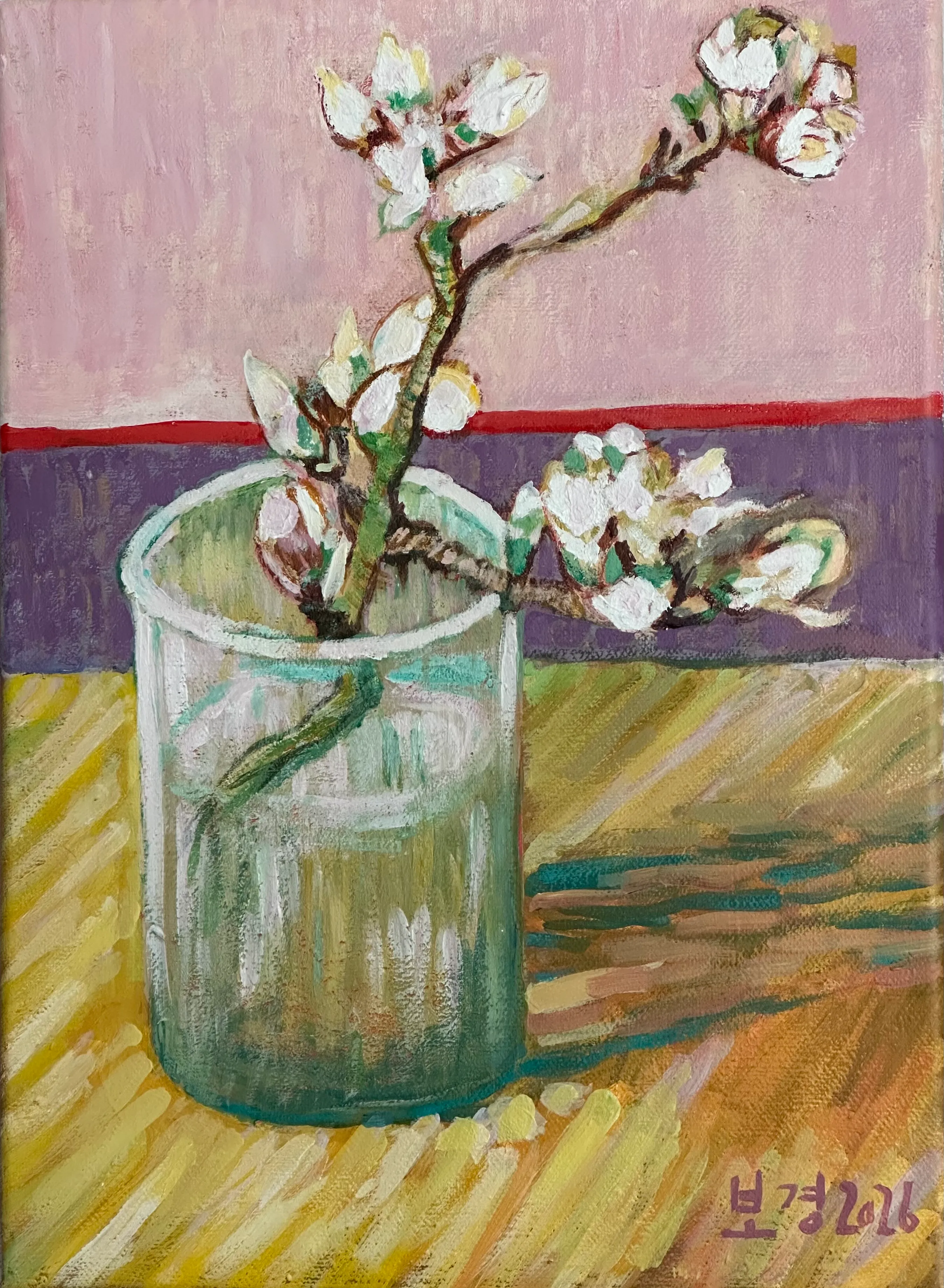 아몬드나무 가지 (Sprig of Flowering Almond, after Van Gogh)