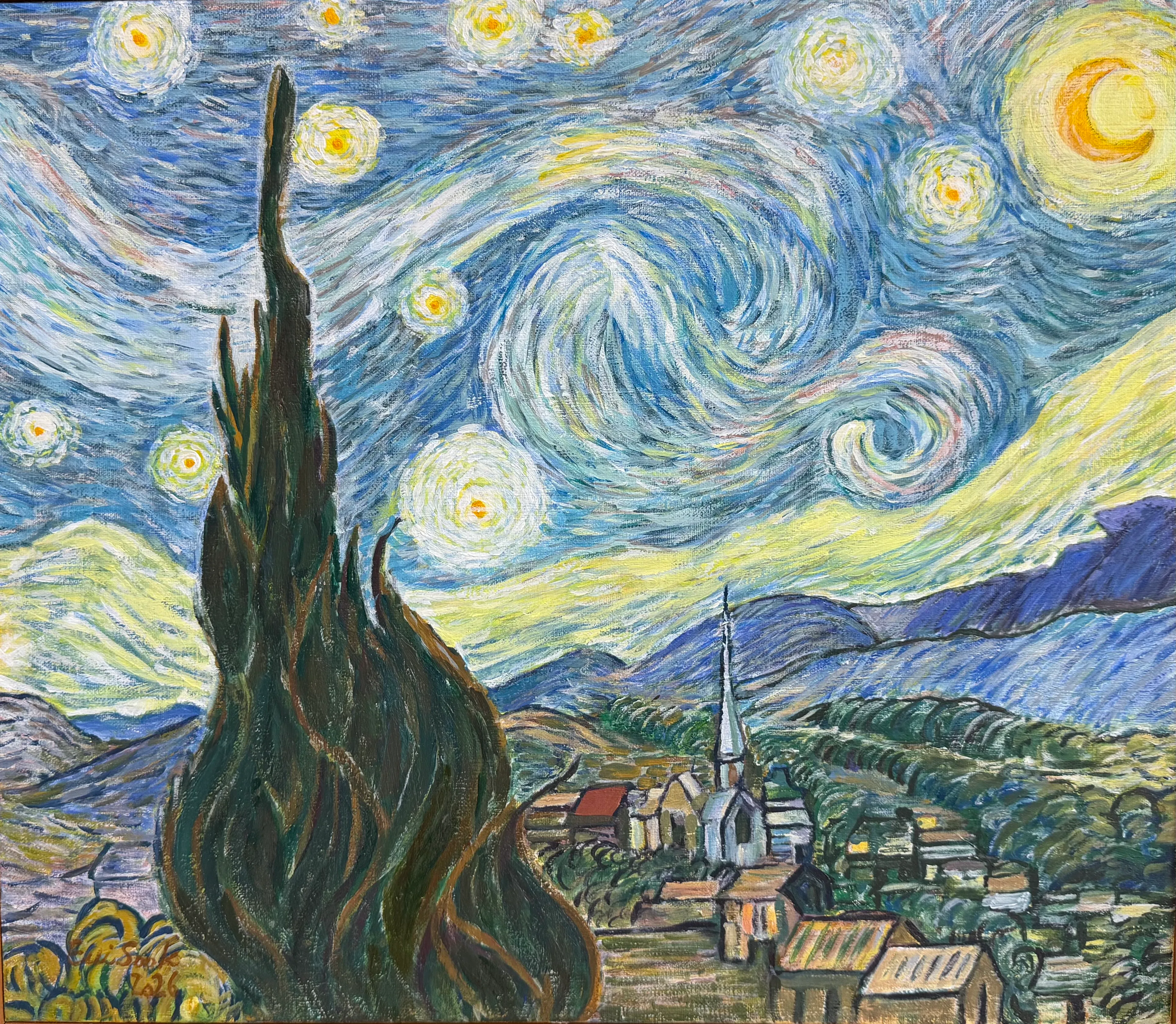 별이 빛나는 밤 (The Starry Night, after Van Gogh)